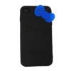 Black Lovely Hello Kitty style silicone iphone4g cover