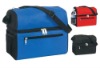 Black Lunch Cooler Bag Dual Duty 2 Insulated Compartments Strong Nylon Material