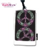 Black Mobile Pouch with Peace Sign