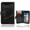 Black New Wallet Design Crocodile Grain Flip Leather Protective Case Cover For Samsung Galaxy S2 i9100
