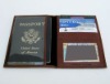 Black PASSPORT Cover Leather Card ID Holder Wallet