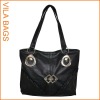 Black PU Satchel Shoulder Handbag