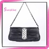 Black PU black Pu clutch bag leather