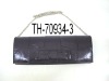 Black PU-case evening bag with chain