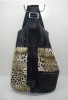 Black PU ladies signature handbags