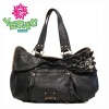 Black PU lady bag with flower