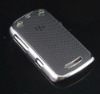 Black PU leather + Plated skin hard back case For blackberry curve 9350/9360/9370