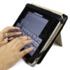 Black PU leather folio with convenient-stand design case for iPad