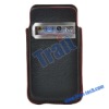 Black Premium Leather Carry Pouch Case/Bag for iPhone 4 /iPhone 4S
