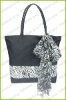 Black Promotional Zebra Scarf Beach bag