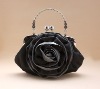 Black Rose Flower Pattern Evening bag/Handbag Purse Clutch