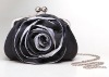 Black Rose Shaped Satin Evening Handbag/clutch purse