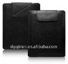 Black Velcro Tape Slip Leather Case Sleeve Pouch for iPad 2(Color: Black)