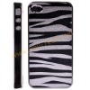 Black&White Zebra Electroplating Hard Cover Plastic Case For iPhone 4 4S