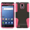 Black With Pink Silicone +Hole Hard 2 in 1 Case For SAMSUNG INFUSE 4G i997