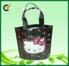 Black bag with glossy lamination hello kitty laminated woven tote