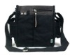 Black canvas shoudler bag for gentlemen