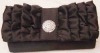 Black fabric clutch evening bag