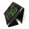 Black genuine leather flip-in design folio case for iPad