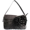 Black hand bag with flower