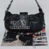 Black leather bag