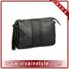 Black leather cosmetic bag