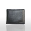 Black leather credit card wallet for men