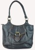 Black leather handbag for women