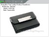 Black leather square mageet name card holder(name-card case,business card holder)