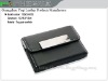 Black leather square magnet name card holder(name-card case,business card holder)