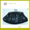 Black metal clutch handbag