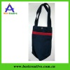 Black non woven fold zipper beach bag