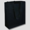 Black plain cotton shopper bags with long handles and a gusset