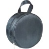 Black polyester round vanity bag