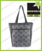 Black printed 600D polyester tote bag