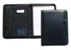 Black pu zip poortfolio with handle