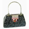 Black satin beaded new fashion small party handbag