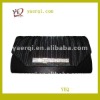 Black satin clutch bag