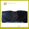 Black satin clutch evening bag