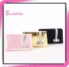 Black satin diamand evening clutch bag hard case