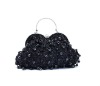 Black satin evening bag