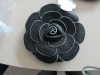 Black simple flower PU coin purse