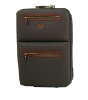 Black single wheel polyester travel bag