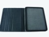 Black standing leather case for tab with 3 channels