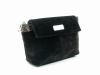 Black suede clutch beauty bag