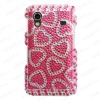 Bling Pink Hearts Hard Case For Samsung S5830 Galaxy Ace