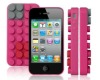Block Silicon Case for iPhone 4G + LCD Protector-Pink(BMM112514)