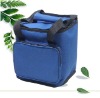 Blue 600D polyester cooler bag with front pocket GE-6028