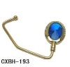 Blue Bling Front/Rosy Gold Crystal Purse Hanger