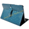 Blue Crocodile Pattern Design Leather Protect Case Surface For Samsung Galaxy Tab P7510